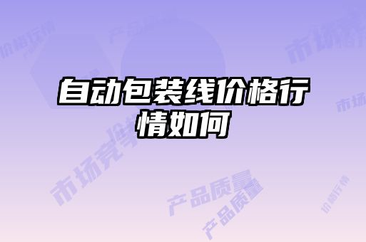 自動包裝線價(jià)格行情如何