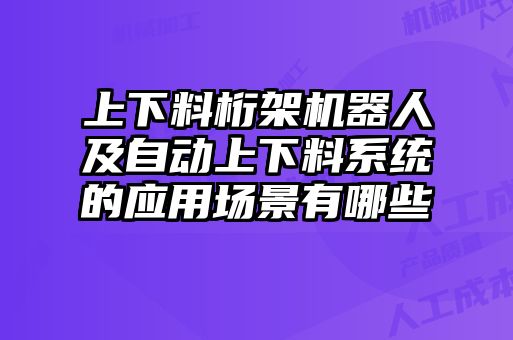 上下料桁架機器人及自動上下料系統(tǒng)的應(yīng)用場景有哪些