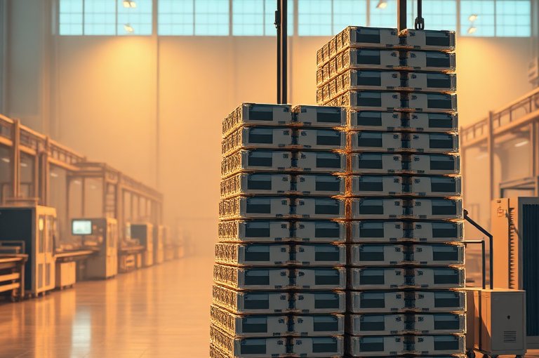 自動碼垛輸送線上的自動下料桶